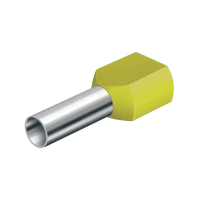 Dutinka dvojitá, průřez 2x1,0mm2 / délka 8mm, dle UL, CSA a DIN46228 bezhalogenová žlutá (100ks)