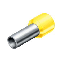 Dutinka izolovaná, průřez 1,0mm2 / 10mm / ID 3,0mm UL, CSA a DIN46228 bezhalogenová žlutá