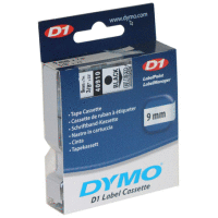40910 DYMO páska D1 samolepicí plastová 9mm, černý tisk na průhledné pásce, návin 7m