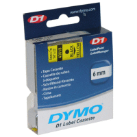 43618 DYMO samolepicí páska D1 plastová 6mm, černá na žluté, návin 7m