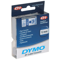 45011 DYMO samolepicí páska D1 plastová 12mm, modrá na průhledné, návin 7m