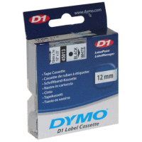 45013 DYMO páska D1 plastová 12mm, černý tisk / bílý podklad, návin 7m
