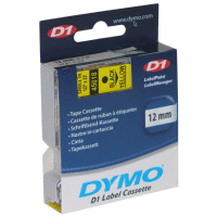 45018 DYMO samolepicí páska D1 plastová 12mm, černý tisk na žluté, návin 7m