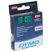 45019 DYMO páska D1 plastová 12mm, černý tisk / zelený podklad, návin 7m