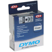 45800 DYMO páska D1 plastová 19mm, černý tisk / průhledný podklad, návin 7m