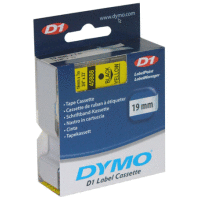 45808 DYMO samolepicí páska D1 plastová 19mm, černý tisk na žluté, návin 7m