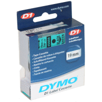45809 DYMO páska D1 plastová 19mm, černý tisk / zelený podklad, návin 7m