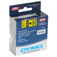 53718 DYMO páska D1 plastová 24mm, černý tisk / žlutý podklad, návin 7m