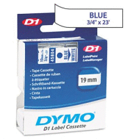 45804 DYMO páska D1 plastová 19mm, modrý tisk / bílý podklad, návin 7m