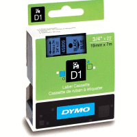 45806 DYMO páska D1 plastová 19mm, černý tisk / modrý podklad, návin 7m
