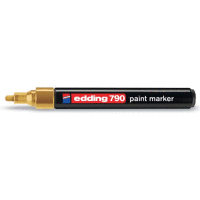 Permanentní pero - lakový popisovač s kulatým hrotem 2-4mm / barva zlatá, tuš bez toluenu