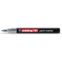 Permanentní pero - lakový popisovač s kulatým hrotem 1-2mm / barva stříbrná, tuš bez toluenu