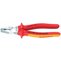 0206180 KNIPEX kleště kombinované silové do 1000V, chromované, dvoukomponentní rukojeti, délka 180mm