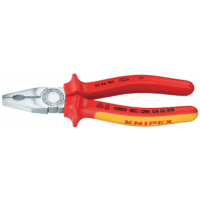 0306180 KNIPEX kleště kombinované do 1000V, chromované, dvoukomponentní rukojeti, délka 180mm