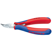 3542115 KNIPEX kleště půlkulaté zahnuté pro elektroniku, leštěné, dvoukomponentní rukojeti