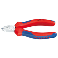 Detail - 7605125 KNIPEX kleště štípací malé s fazetou pro elektroniku, dvoukomponentní rukojeti 7605125 KNIPEX kleště štípací malé s fazetou pro elektroniku, dvoukomponentní rukojeti