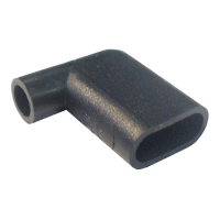 Kryt objímky úhlový jednopólový 6,3mm PVC černá, pro objímky typ B, stálost -25°C až +75°C