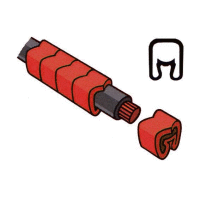 Návlečka na vodič o průměru 4-10mm (průřez 2,5-16mm2) délka 4mm, bez potisku, rudá