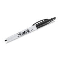 Permanentní pero s kulatým zasouvacím hrotem 1,0mm / barva černá (po 12ks)