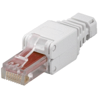 Detail - Konektor RJ45 (8p8c) FTP skládací nestíněný pro lanko i drát, CAT.6 montáž bez nástroje Konektor RJ45 (8p8c) FTP skládací nestíněný pro lanko i drát, CAT.6 montáž bez nástroje