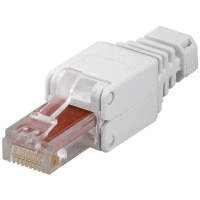 Konektor RJ45 (8p8c) FTP skládací nestíněný pro lanko i drát, CAT.6 montáž bez nástroje