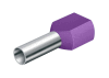 Dutinka dvojitá lisovací na kabely, průřez 2x0,25mm2 / 8mm, dle UL, CSA a DIN46228 fialová