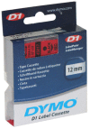 45017 DYMO páska D1 plastová 12mm, černý tisk / červený podklad, návin 7m