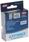 45803 DYMO páska D1 plastová 19mm, černý tisk / bílý podklad, návin 7m