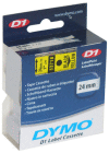 53718 DYMO páska D1 plastová 24mm, černý tisk / žlutý podklad, návin 7m