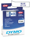 45014 DYMO páska D1 plastová 12mm, modrý tisk / bílý podklad, návin 7m