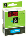 53717 DYMO páska D1 plastová 24mm, černý tisk / červený podklad, návin 7m