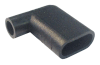 Kryt objímky úhlový jednopólový 6,3mm PVC černá, pro objímky typ B, stálost -25°C až +75°C