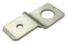 Nýtovací plochý kolík mosazný ve tvaru písmene "S" cínovaný, rozměr 6,3x0,8 / M4 cínovaný