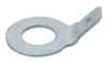 Nýtovací plochý kolík s okem, mosazný cínovaný, rozměr 6,3x0,8mm / M10 / 45°