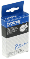 Páska BROTHER plastová samolepicí šíře 9mm, černý tisk na bílé pásce, návin 7,7m