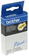 Páska BROTHER plastová samolepicí šíře 9mm, černý tisk na žluté pásce, návin 7,7m