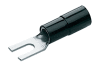 Vidlice izolovaná Cu, průřez 10mm2 / M5 / šíře 10mm, izolace PA černá