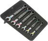 Sada 6ks vidlicových / očkových ráčnových přepínatelných klíčů Wera Joker Switch 10-19mm