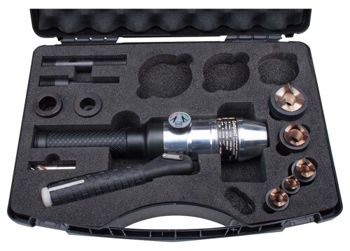 01642 ALFRA ruční hydraulický prostřihovací nástroj přímý, kufr s razníky M16-M40 pro nerez