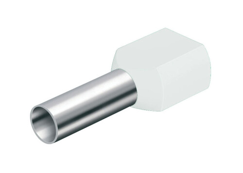 Dutinka dvojitá, průřez 2x0,50mm2 / délka 6mm, dle UL, CSA a DIN46228 bezhalogenová bílá GLW