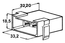 Kryt kolíku šestipólový s háčkem PA pro ploché mosazné kolíky s jazýčkem 6,3x0,8mm stálost do +180°C