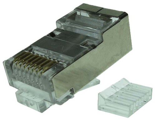 Konektor RJ45 (8p8c) FTP/STP stíněný skládaný pro datový kabel typ drát, CAT.6 s vložkou