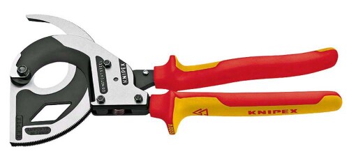 9536320 KNIPEX ráčnové nůžky na AL a CU kabely do průměru 60mm / 600mm2, izolované do 1000V