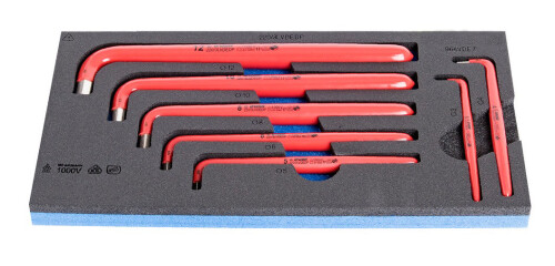 Sada 7ks Inbusových klíčů 1000V (3 - 4 - 5 - 6 - 8 - 10 - 12mm)