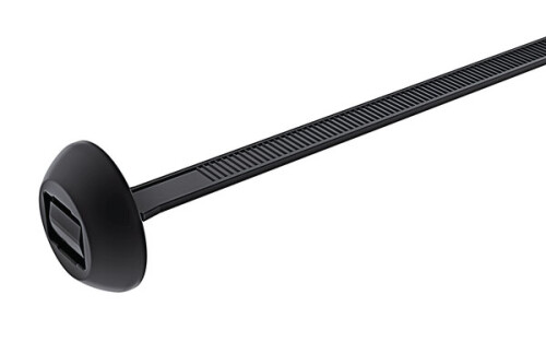 Vázací páska černá dlouhodobě UV stabilní, nosnost 65kg, průměr svazku 101mm, rozměr 7,6x370mm